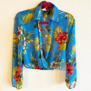 Privy Floral Semi-sheer top M